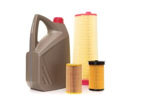 set of filters and engine oil, replacement at the dealer in the cabin for a new car